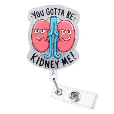 Imagem de Carretel de crachá engraçado de urologista, médico, enfermeira, You Gotta Be Kidney Me, porta-crachá de identidade, clipe retrátil fofo de urologia, suporte de crachá de nome de nefrologista, carretel