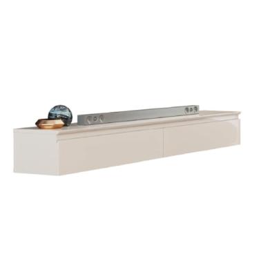 Imagem de Rack Suspenso Clean para Painel ou TV até 55 Polegadas 2 Gavetas 1,35m Aspen Off White EDN