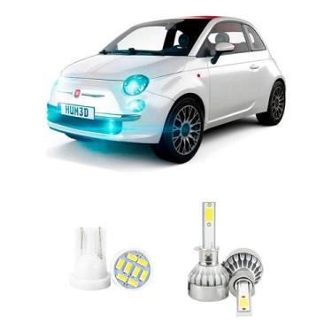 Imagem de Lampada Led Farol Alto Fiat 500 Polonês 2009-2016 20000lm - V10, Branc