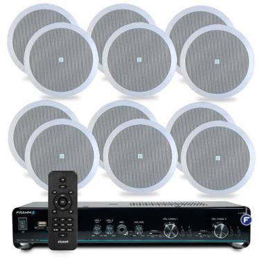 Imagem de Kit Som Ambiente Jbl Bluetooth Usb Sd Conexão Celular + Arandelas de E