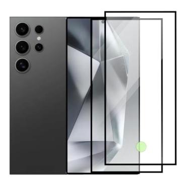 Imagem de Película de Vidro 3D Compatível Samsung Galaxy S24 Ultra 6.8 Polegadas, Kit com 2 Unidades, Proteção Total da Tela