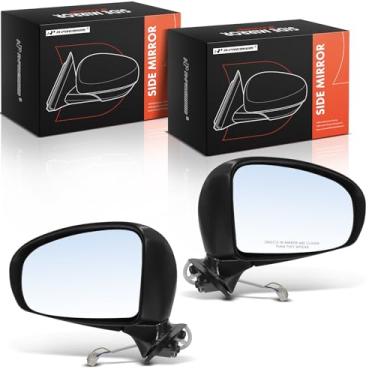 Imagem de A-Premium Par (2) espelhos retrovisores elétricos do lado do motorista e do passageiro - Compatível com Toyota Prius 2010-2015 - Espelho retrovisor externo preto dobrável manual não aquecido