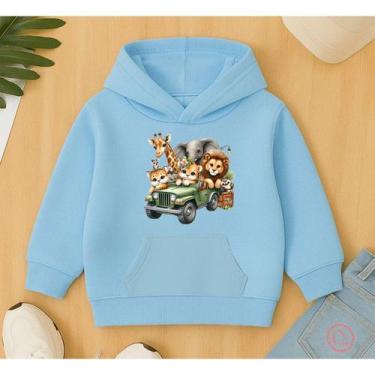 Imagem de Moletom Canguru Infantil Estampa Carro Verde Safari Menino Masculino L