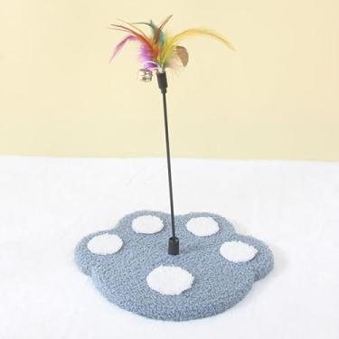 Imagem de BRINQUEDO PARA GATOS INTERATIVO ANTI STRESS PATINHA MOLA E PENAS (Azul)