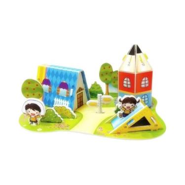 Imagem de Crianças 3D DIY Puzzle Castelo Modelo Desenho Animado Brinquedo De Pap