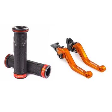 Imagem de Kit Manete E Manopla Esportivo Spider Stark Pcx 150 - NoBrand, Laranja
