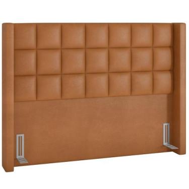 Imagem de Cabeceira Cama Box Casal 195 cm P05 Paris material sintético Whisky - 