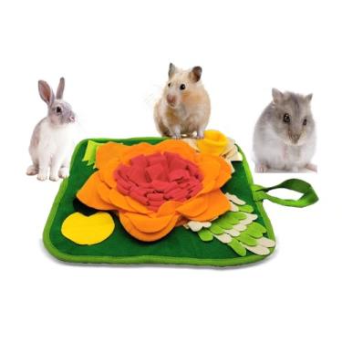 Imagem de Dliduy Tapete De Alimentação Para Coelhos, Fungar Hamsters, Porquinhos-Da-Índia, Furões, Ouriços, Chinchilas, Brinquedo Quebra-Cabeça Interativo Pequenos Animais, Alívio Do Estresse, Rosa
