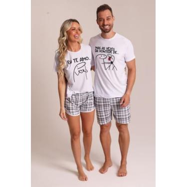 Imagem de Casal Pijama Eu te Amo, Mas... - Alegria de Montar
