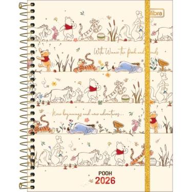 Imagem de Tilibra - Planner Espiral 17,7 x 24 cm Pooh 2026 - Bege - Personagens Caminhando