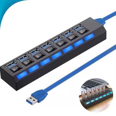 Imagem de Hub USB 7 Portas para Pen Drive e Leitor de Cartão Dia Das Mães - ZONN