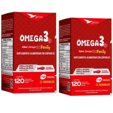 Imagem de Suplemento Alimentar Kit 2 Ômega 3 Peixinho 33 Epa 22 Dha Family Globa