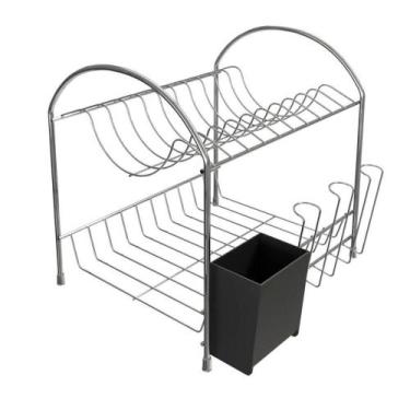 Imagem de Escorredor De Louça Cozinha Compacto Duplo - Stolf Cromado