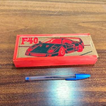 Imagem de Estojo Madeira Porta Lápis Vintage Ano 80 20x8x3cm 131g Raro COD 01