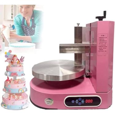 Imagem de Máquina semiautomática para alisar bolos de aniversário, máquina de esfregar creme de manteiga para bolos, máquina de esfregar gelado com revestimento suave, máquina de esmalte