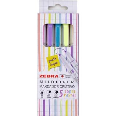 Imagem de Caneta Marca Texto Mildliner 5 Cores Pastel Estojo - Newpen