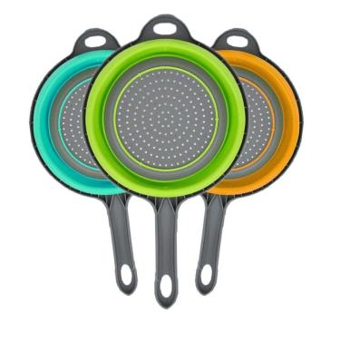 Imagem de Escorredor De Silicone Dobrável Alimentos Macarrão 3X24X43Cm