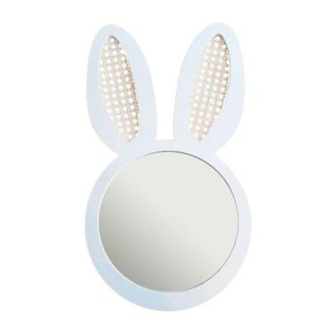 Imagem de Espelho Infantil Decorativo 43x44cm - Branco Lebre