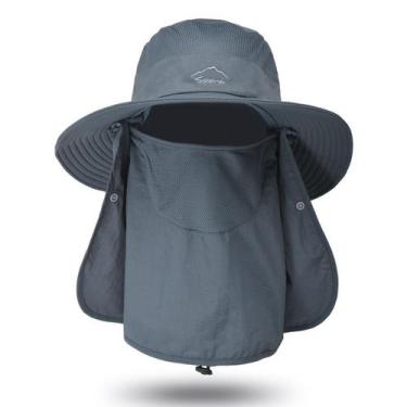 Imagem de Chapéu de pescador com proteção a seco UV com rosto e nuca integrados 