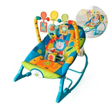 Imagem de Cadeirinha De Balanço E Vibração Para Bebês Descanso Som Azul Girafa B