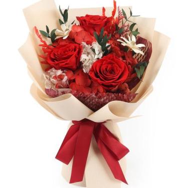 Imagem de Ramo de Rosas Rojas TYL&TYS preservadas 34 cm, duran 3-5 años