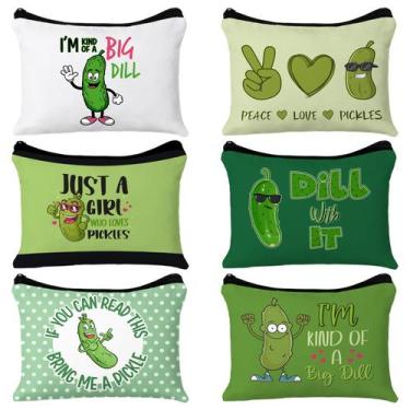 Imagem de Bolsa de cosméticos Clysee 6 peças Funny Pickle Canvas 25x19 cm