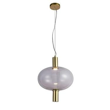 Imagem de PENDENTE KIRA DOURADO E TRANSPARENTE (D)36CM (A)45CM 1X1W 3000K 300LM LED