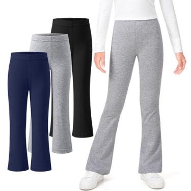 Imagem de Calças KEREDA Girls Flare, cintura alta, pacote com 3