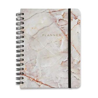 Imagem de Cicero Planner Wire-o Minerais Mármore, Branco, Mensal e Semanal, 75 Folhas, Papel Pólen 80g/m², Tamanho A5 (Grande), 3533