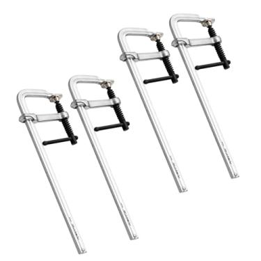 Imagem de POWERTEC Grampos de barra resistentes estilo F de 30,5 cm, garganta de 9,5 cm, força de aperto de 217,7 kg – marcenaria, armários, soldagem e uso em oficinas, pacote com 4 (72339-P2)