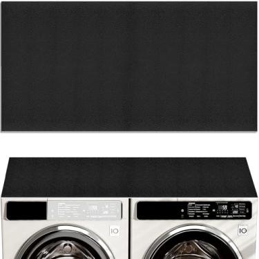 Imagem de Capas de lavadora e secadora de 137 cm x 68 cm para a parte superior, tapete protetor de couro para máquina de lavar, capa protetora antiderrapante e resistente a arranhões para lavanderia, cozinha