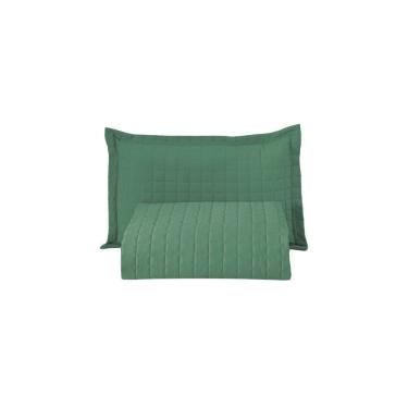 Imagem de Kit Cobre Leito Matelado Copacabana 2 Peças Solteiro 100% Poliéster Percal 300 Fios - Verde