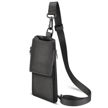 Imagem de iMangoo Bolsa de viagem pequena com suporte de telefone para iPhone 16 15, bolsa tiracolo de nylon, alça ajustável, resistente à água, esportes, corrida, treino, caminhada, ciclismo, viagem, casual