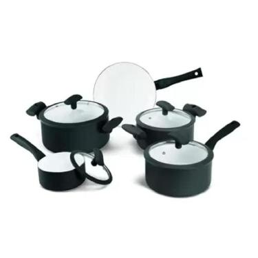 Imagem de Jogo De Panela Soft Touch Preto 5 Peças - Hercules - Mundial