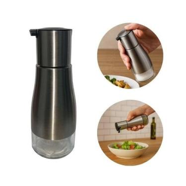 Imagem de Porta Temperos Vidro E Aço Inox 320Ml Saleiro Pimenteiro - Thika