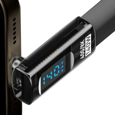 Imagem de Shakven Adaptador macho para fêmea, adaptadores de ângulo reto - Adaptadores macho para fêmea tipo C de 140 W,Testador de medidor de alimentação de 40 Gbps, adaptador de ângulo reto USB C, adaptador