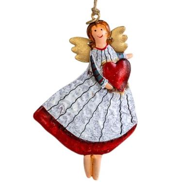 Imagem de Enfeites de árvore de Natal de anjo pequeno,Enfeites de anjo, Figura de ferro de anjo, Anjos Decor Pingente Enfeites de árvore de Natal para decorações de férias ao ar livre