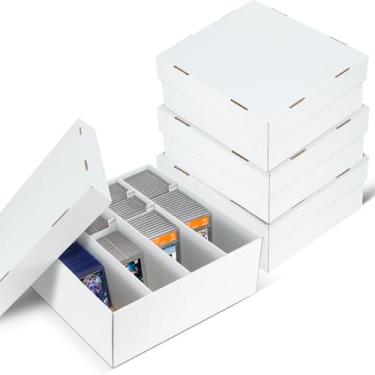 Imagem de MnnktClair 4 Pack Graded Trading Card Storage Box - 4 Rows Graded Card Case, Divided Cardboard Boxes for Sports Card Storage, Compatible with PSA/GMA/CSG/SGC/HGA