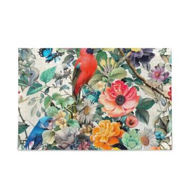 Imagem de WELLDAY Quebra-cabeça flor com pássaros coloridos 1000 peças grande jogo de arte para adultos adolescentes