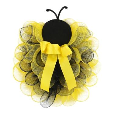 Imagem de Ｂｅｓｇａ Guirlanda de Primavera com Abelha para Porta de Entrada, Sinal de Boas-Vindas, Guirlanda de Tecido para Decoração de Interiores, Cozinha, Janela,