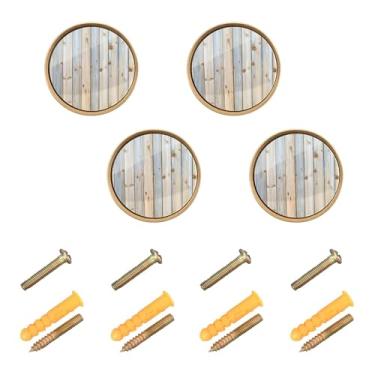 Imagem de Burbuja Maçanetas de armário de cozinha de madeira cor menta, pacote com 4, puxadores redondos de 3,5 cm, puxadores de cômoda com parafusos para armários de cozinha, quarto, armário