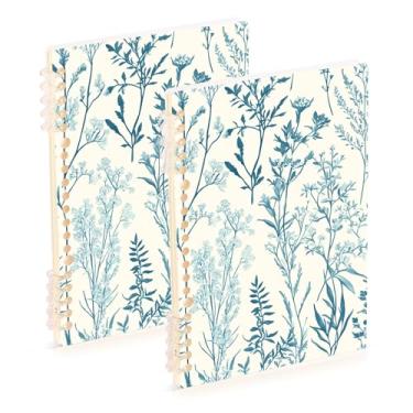 Imagem de Burbuja Cadernos com nome, papel pautado universitário A5 com 60 folhas, fichário para escritório, 2 unidades