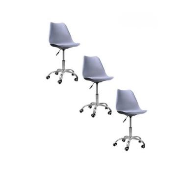 Imagem de Cadeira Office Base Cromada com Rodízio Giratória Saarinen - Oficial W