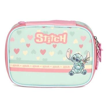 Imagem de Estojo 100 Pens Escolar Juvenil Stitch Atoalhado - Luxcel