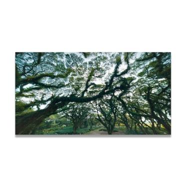 Imagem de LKXGRRSFG Lush And VerdantReal Photo City Sea Snow Valley Grassland River Sunset Sunrise Impressão em tela decoração de parede 30 x 54 cm sem moldura