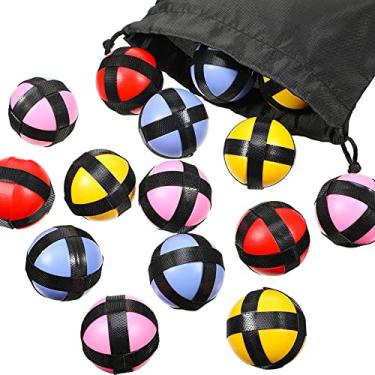 Imagem de Skylety 20 bolas adesivas para dardos de tecido, ganchos e laços, bolas esportivas seguras, acessórios de jogos para jogos internos e externos