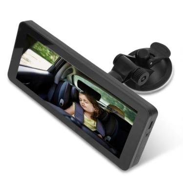 Imagem de Yunseity Câmera Dupla para Carro de bebê, Tela HD de 6,86 Polegadas, Alternância entre Câmeras Simples e Duplas, Câmera Giratória de 360 ​​graus, Suporte de Sucção Anti-vibração, para