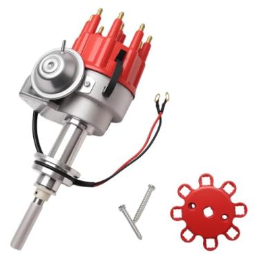 Imagem de Distribuidor de ignição com tampa e rotor compatível com Dodge Chrysler Small Block Mopar 318 340 360 substitui PC7006 1131811 JM6513R HEI Distribuidor