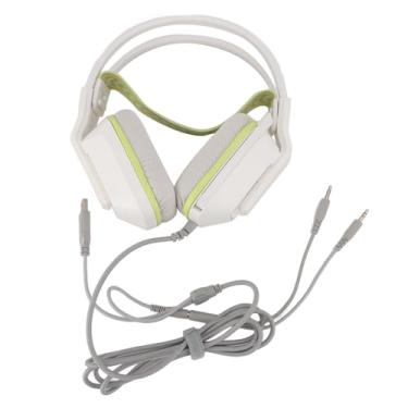 Imagem de RiToEasysports Fone de Ouvido Com Fio para Jogos, Almofadas de Espuma de Memória, Fone de Ouvido Ajustável para Jogos Com Microfone para Pc, Laptop, Console de (Branca)