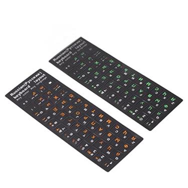 Imagem de Generic Adesivos de Teclado Russo Adesivo Durável à Prova D'água à Prova de Poeira para Laptop para PC para Alfabeto Russo, Fácil de Aplicar, 2 Unidades para Todos Os Teclados de 10 a 17 Polegadas